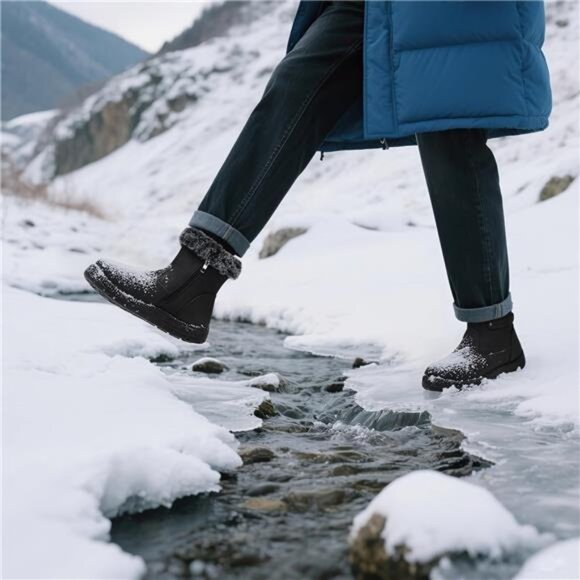 Women's Snow Boots Winter Fur Lined Waterproof Anti-Slip Boots - Picture 2 of 6